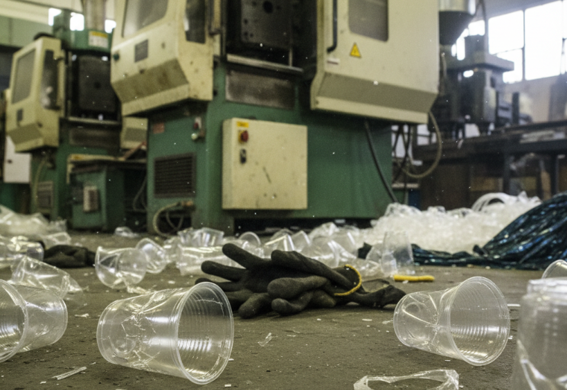 Quality Molds vs. Low-Cost Molds A comparison of a high-quality mold and a worn-out mold for PET cups