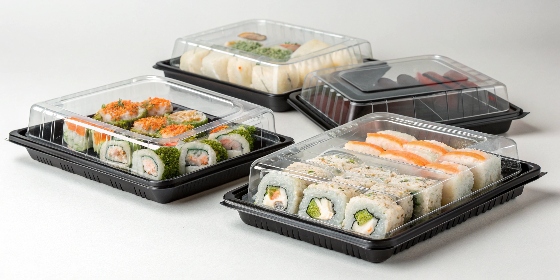 Sushi Trays and Clear Lids