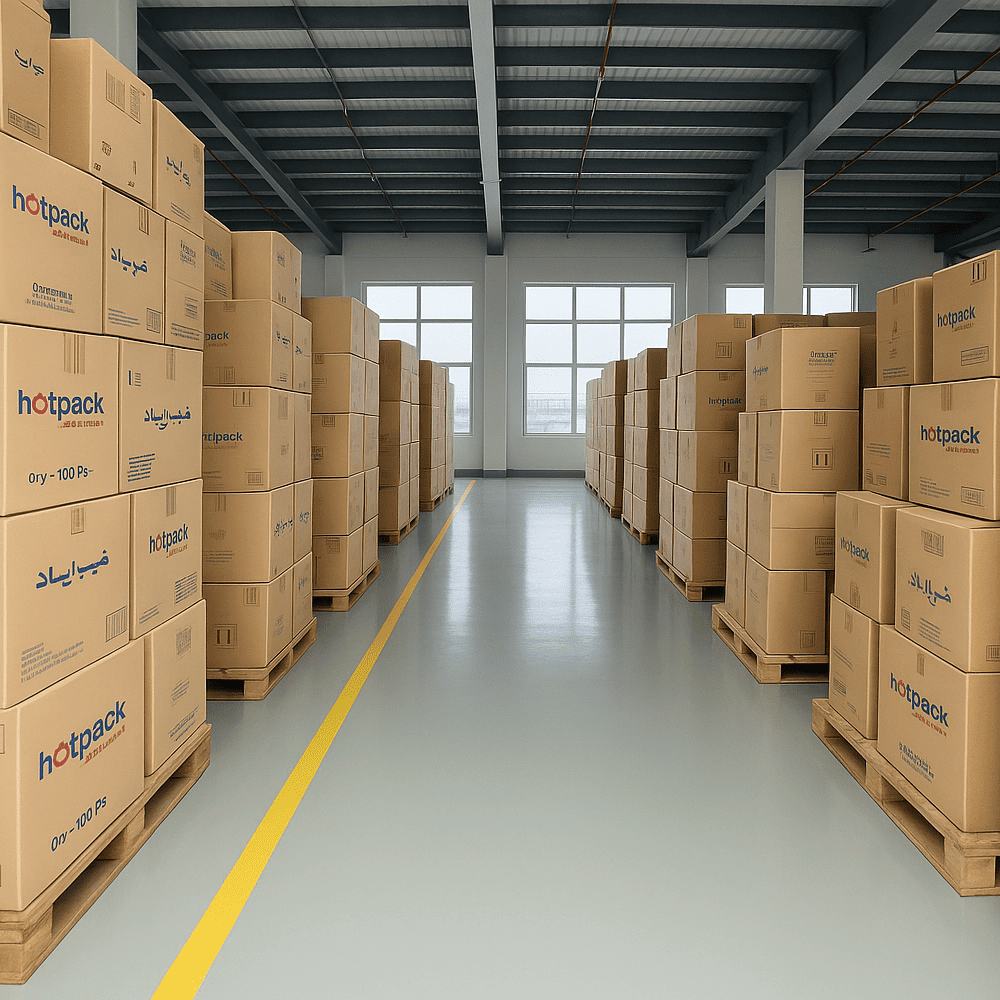 Export cartons with PE bags ready for container loading
