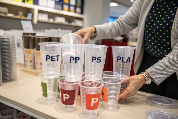 What raw materials are used to make plastic cups?