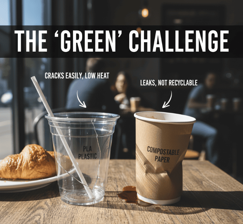 Challenges of PLA Cups A PLA cup starting to warp slightly from heat.