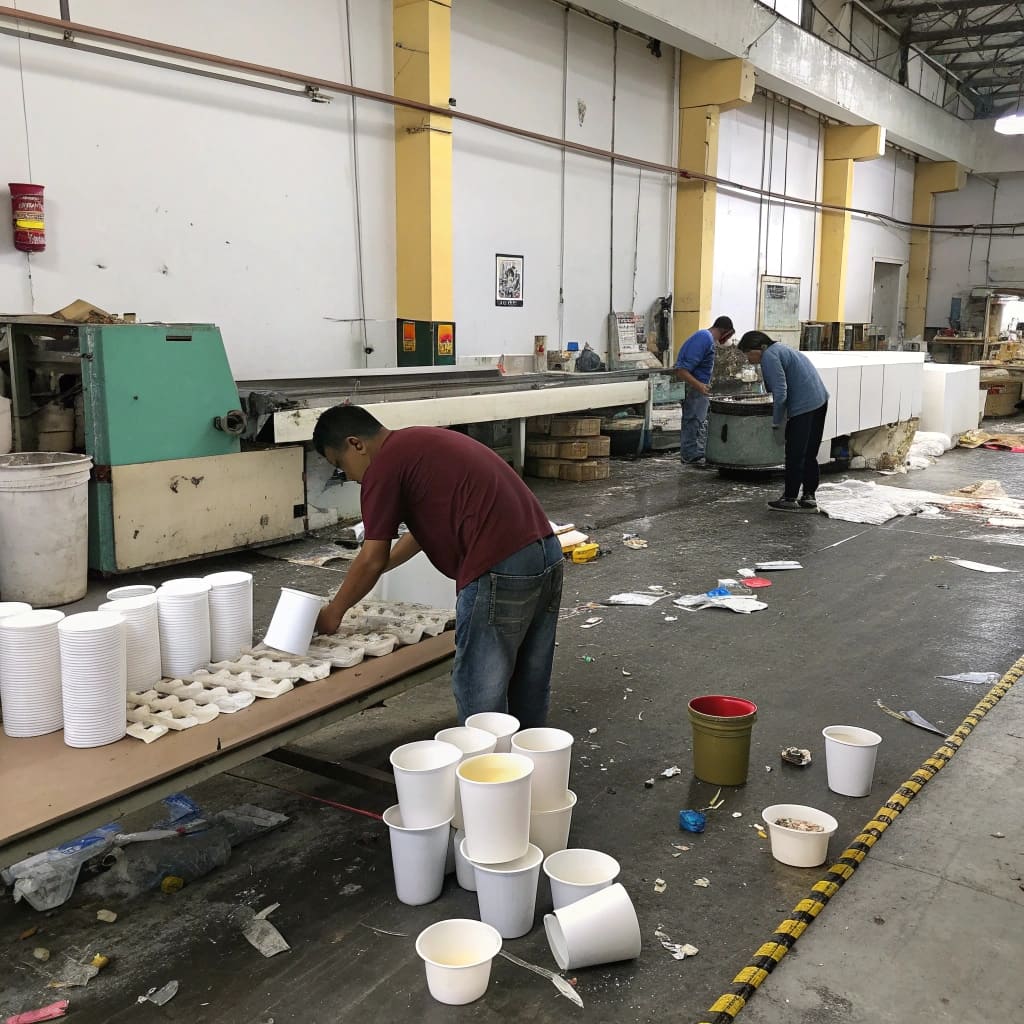 A clean, modern factory floor for food packaging manufacturing