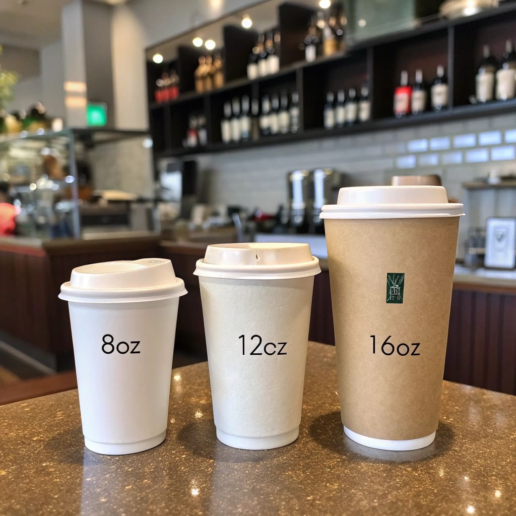 A graph showing profit margins for different cup sizes