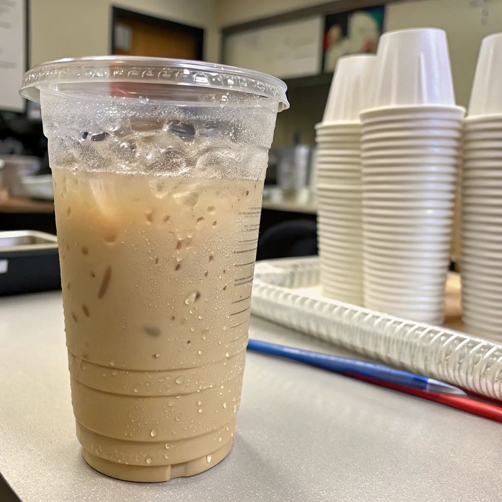 Why are paper cups not used for iced drinks at coffee shops?