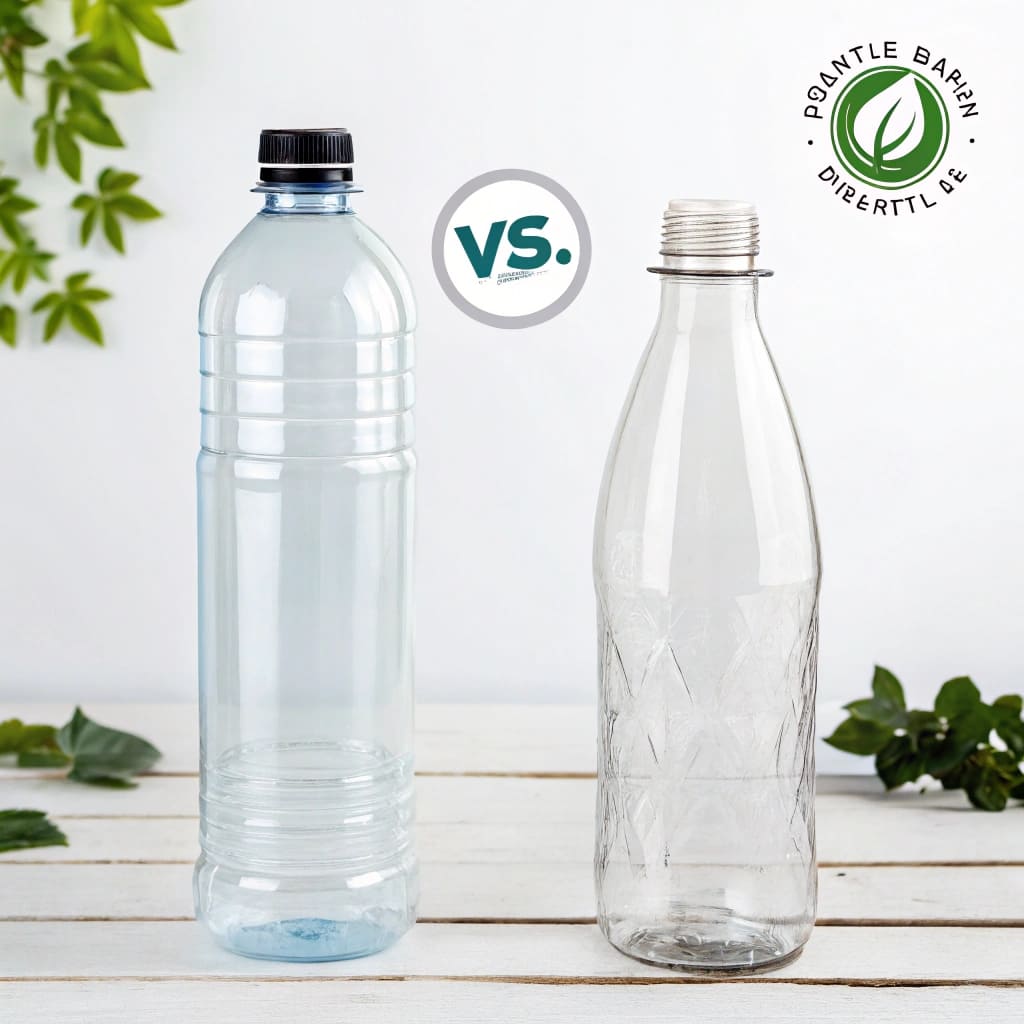 A close-up shot of the #1 recycling symbol on the bottom of a PET cup